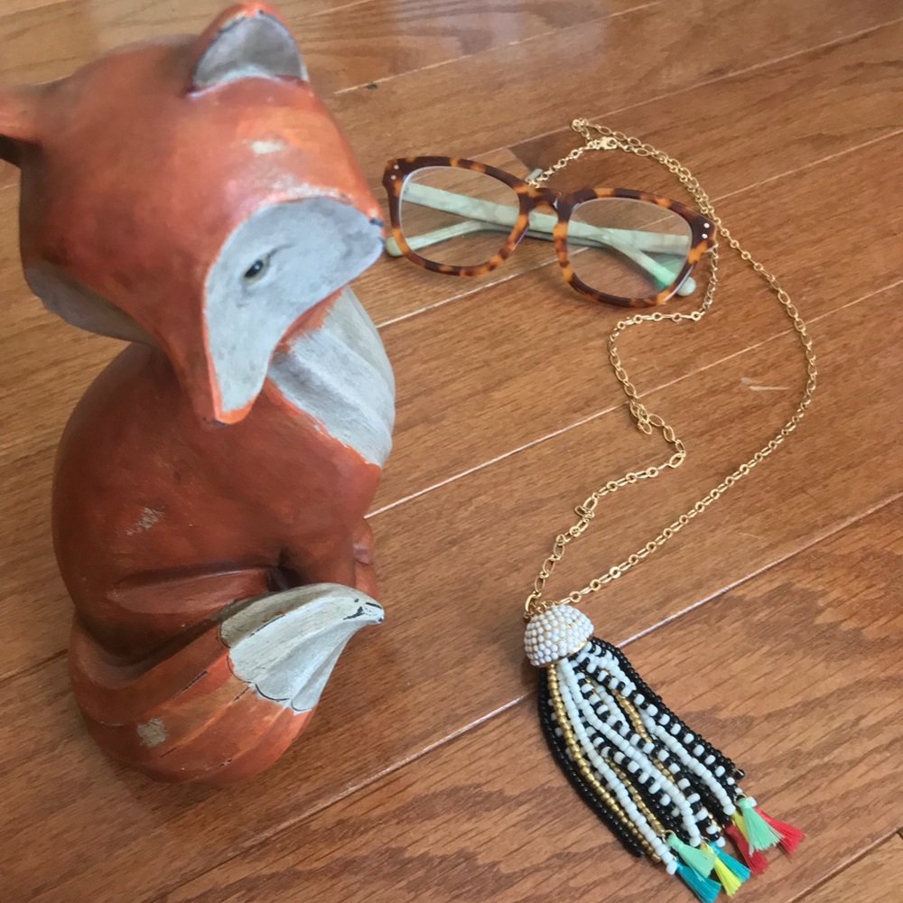 Sugarfix multi-color beaded tassel necklace